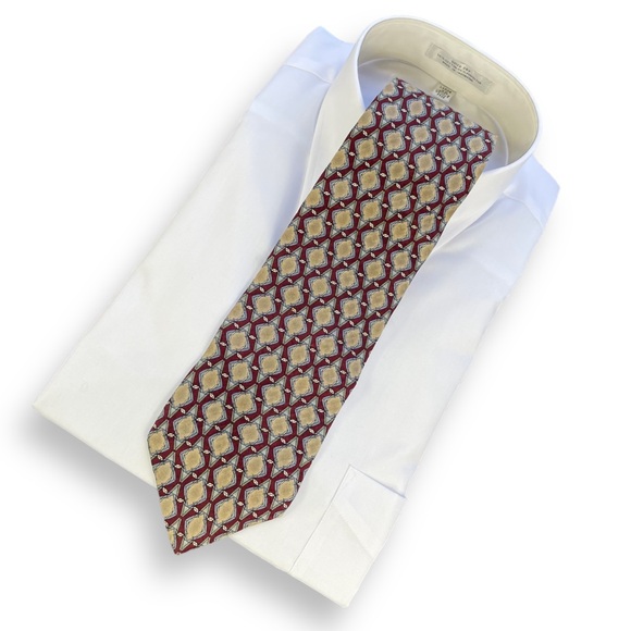 Artisphere Charles Vinson "Nucleus" Maroon Bronze 100% Silk Tie Made in the USA - Picture 3 of 9